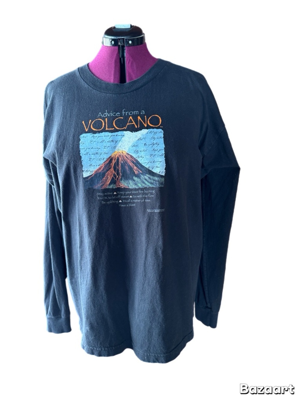 Bayside Women's Heavyweight Long Sleeve Tee  with DECALS front & Back.  Black